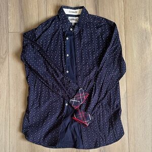 Express Dark Blue Men's Shirt with Red Accents